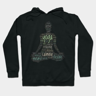 Yoga Wordcloud for Darker Backgrounds Hoodie